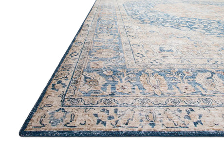Loloi Layla Lay-07 Blue / Tangerine Rugs - rug corner