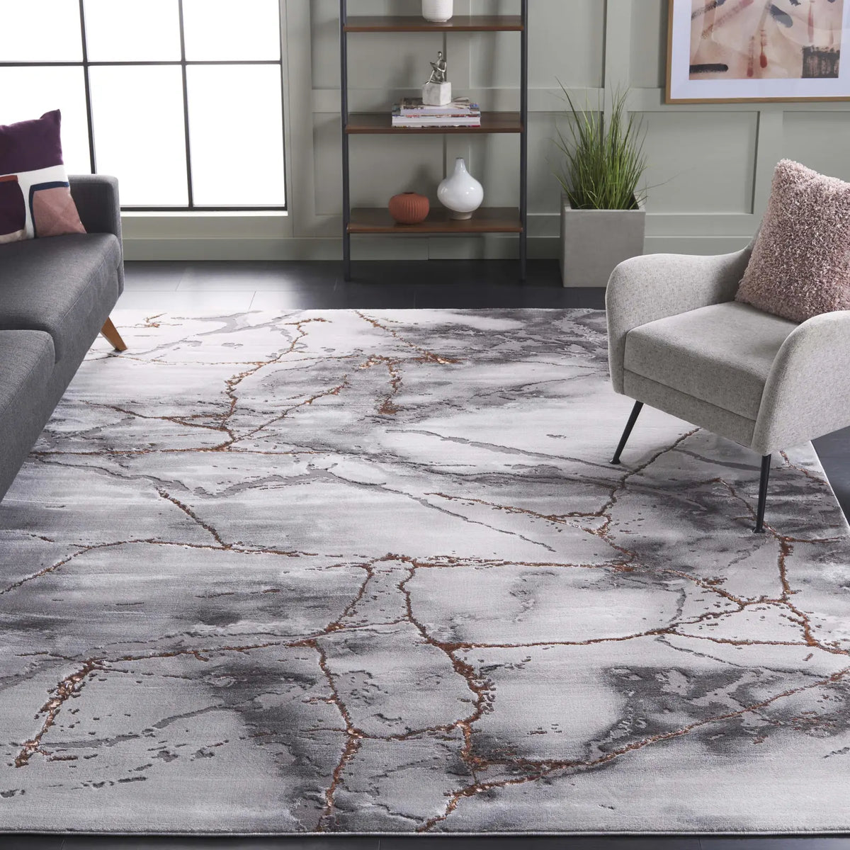 Safavieh Craft 10'-6" x 14'-0" Rug in Grey / Orange