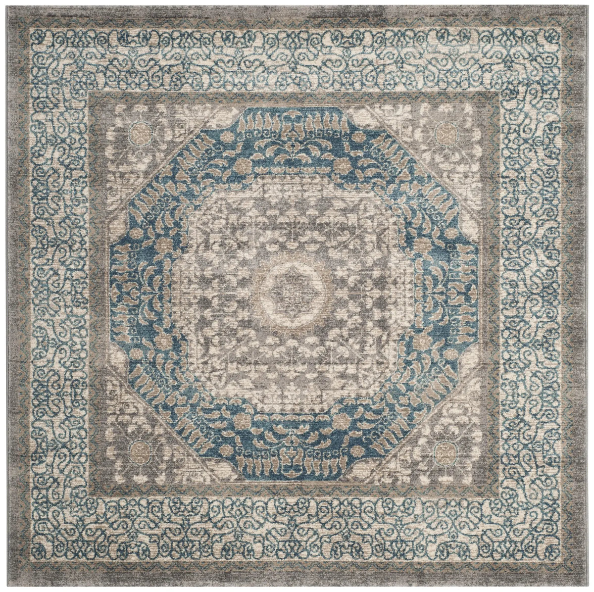 Safavieh Sofia 5'-1" x 5'-1" Rug in Light Grey / Blue