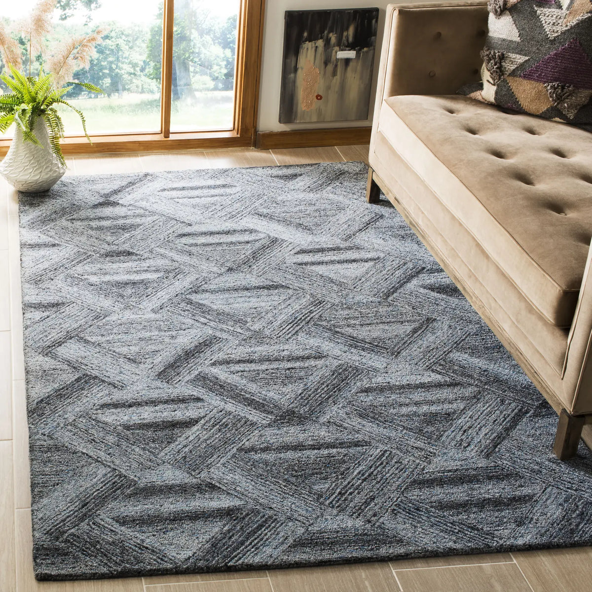 Safavieh Abstract 5'-0" x 8'-0" Rug in Blue / Black