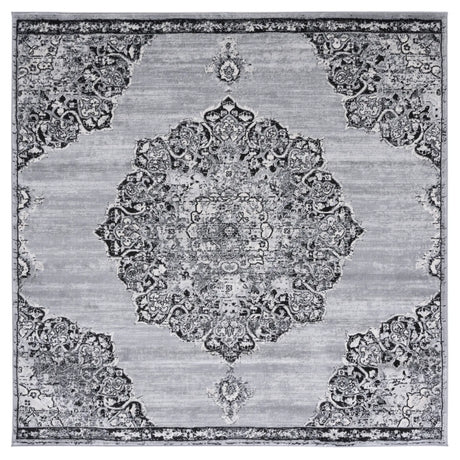 Safavieh Brentwood 6'-7" x 6'-7" Rug in Grey / Black
