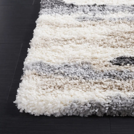 Safavieh Fontana Shag  800 4'-0" x 6'-0" Rug in Ivory / Grey
