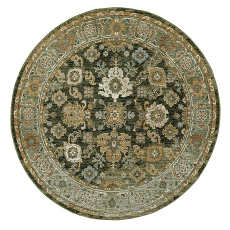 Oriental Weavers Sphinx Andorra 2417B Green/Gold Rugs - round