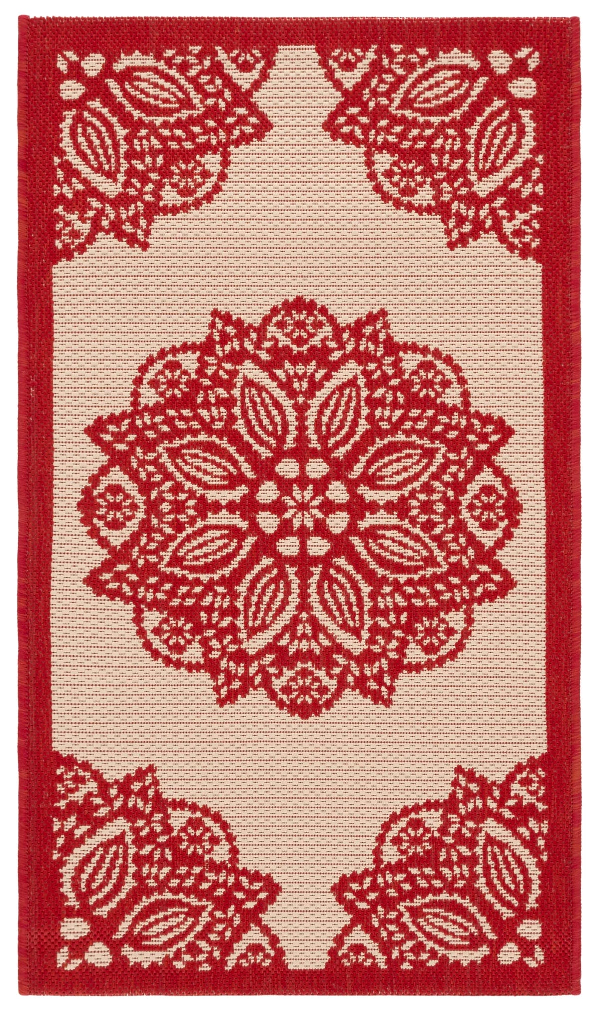 Safavieh Courtyard 2'-0" x 3'-7" Rug in Beige / Red