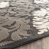 Safavieh Courtyard 6'-7" x 6'-7" Rug in Black / Sand