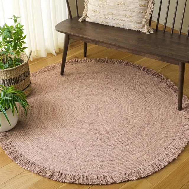 Safavieh Braided 5'-0" x 5'-0" Rug in Pink