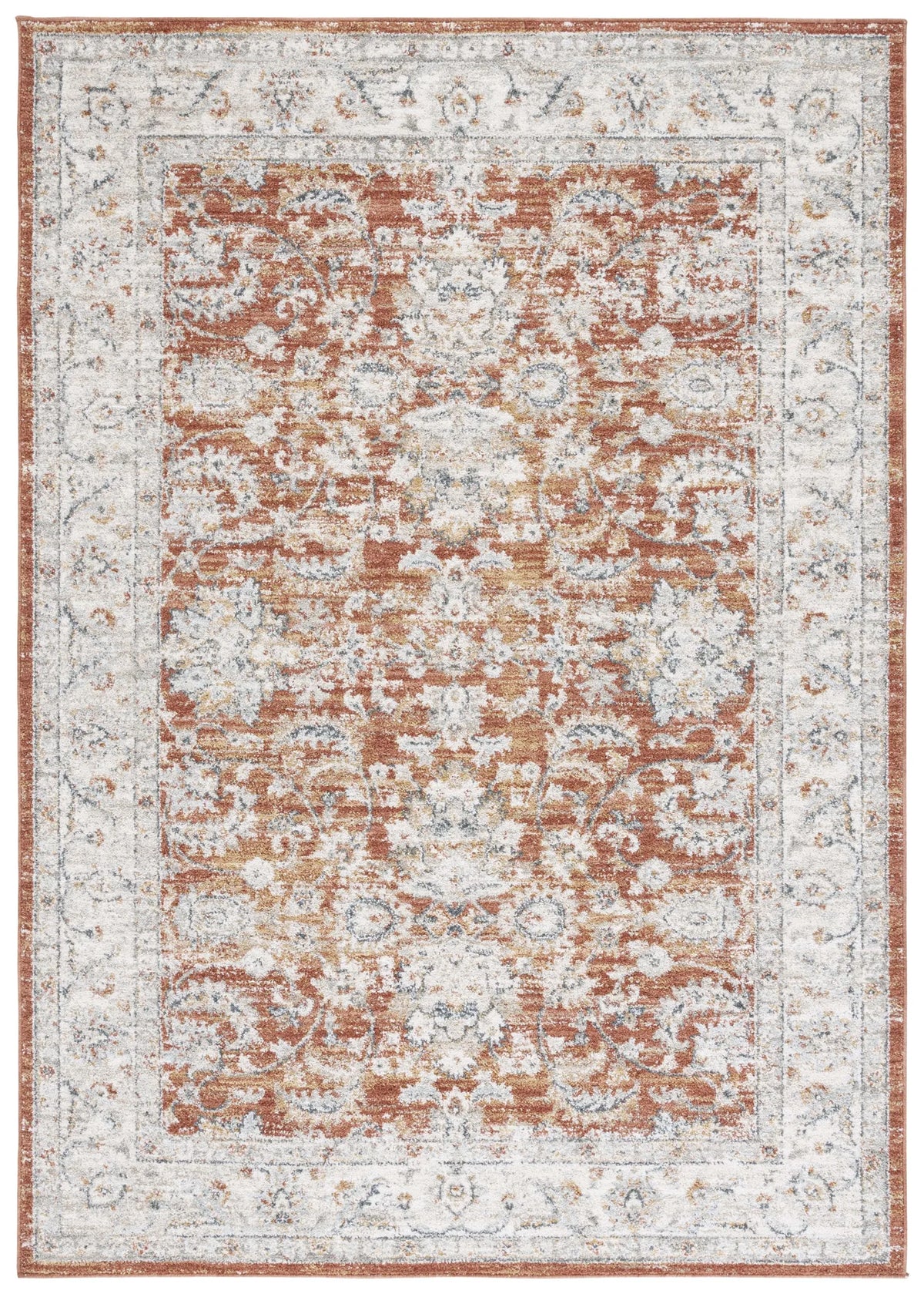 Safavieh Avalon 4'-0" x 6'-0" Rug in Rust / Ivory