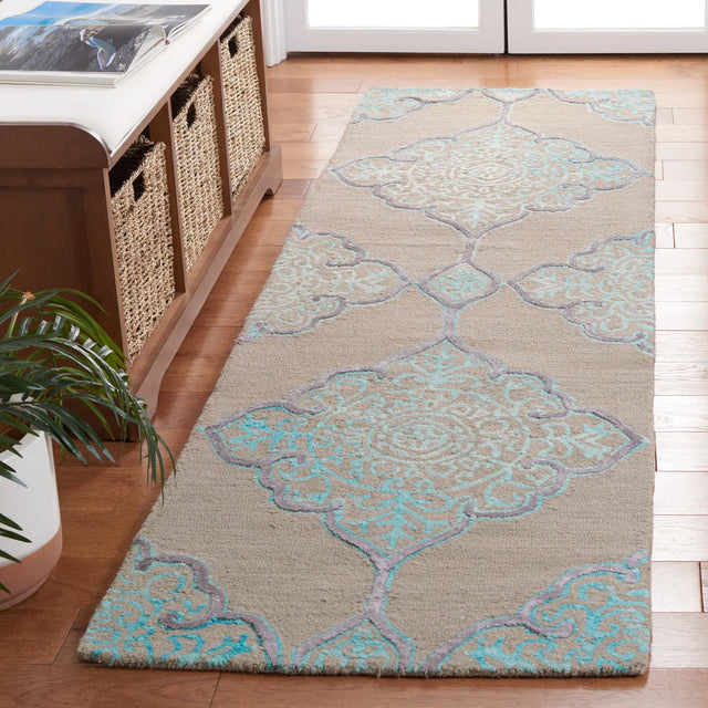 Safavieh Dip Dye 2'-3" x 10'-0" Rug in Grey / Turquoise
