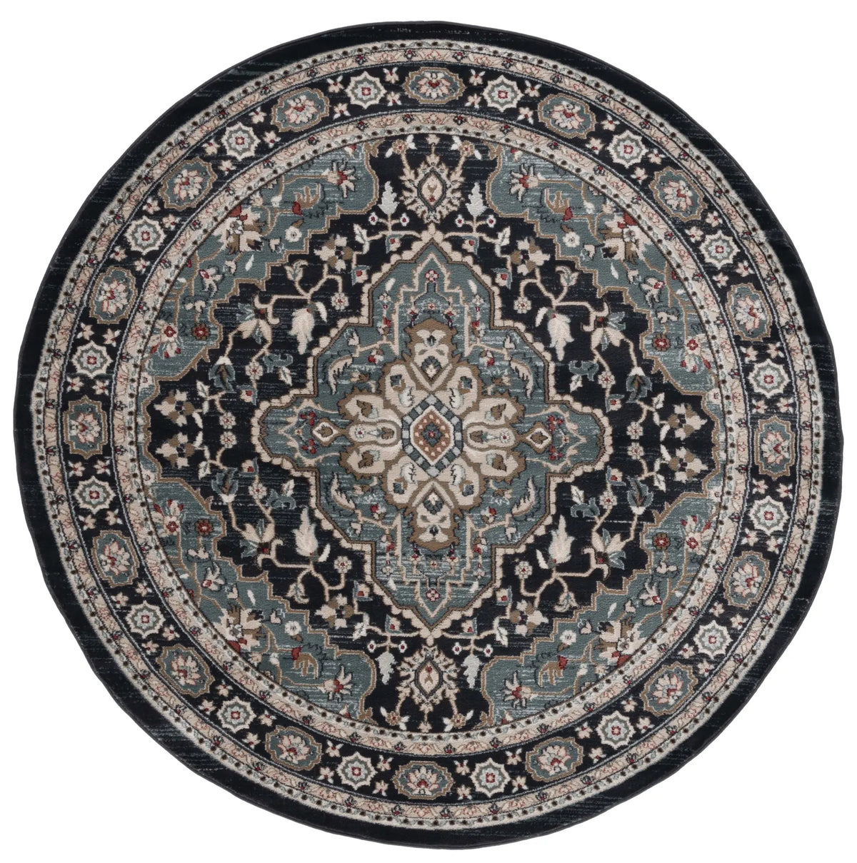 Safavieh Lyndhurst 5'-3" x 5'-3" Rug in Anthracite / Teal