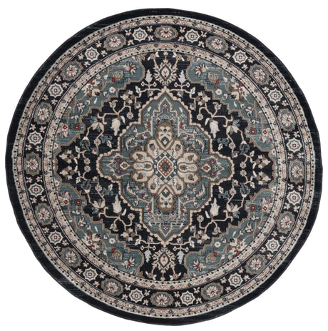 Safavieh Lyndhurst 5'-3" x 5'-3" Rug in Anthracite / Teal
