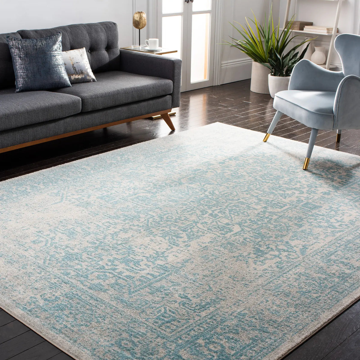 Safavieh Evoke 10'-0" x 14'-0" Rug in Ivory / Aqua