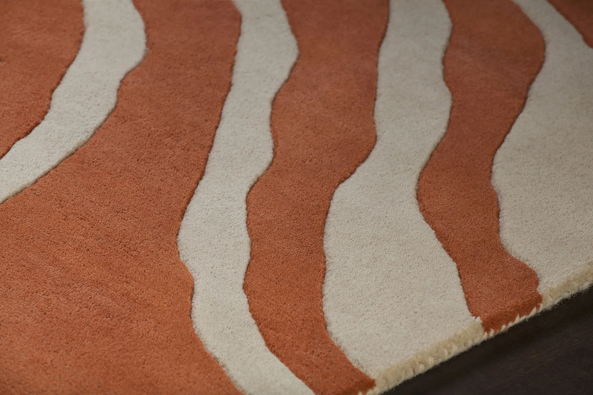 Chandra Stella STE-52180 Orange / White rug, side detail view