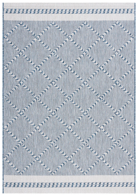 Safavieh Courtyard 4'-0" x 5'-7" Rug in Navy / Ivory
