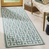Safavieh Dhurries 2'-6" x 8'-0" Rug in Seafoam / Ivory