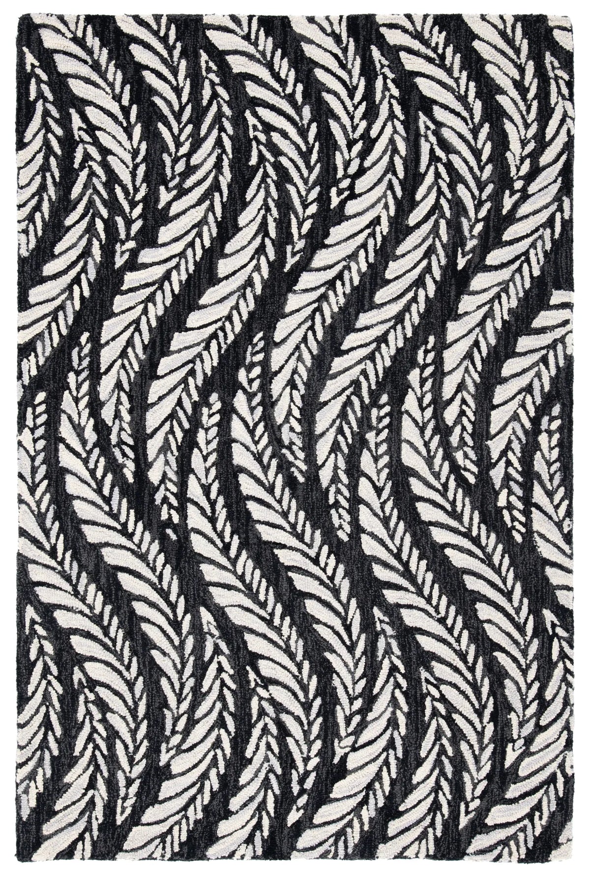 Safavieh Micro-Loop 4'-0" x 6'-0" Rug in Charcoal / Ivory