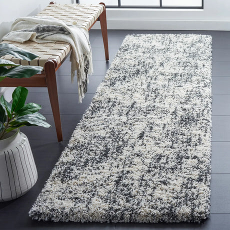 Safavieh Hudson Shag 2'-3" x 8'-0" Rug in Ivory / Dark Grey