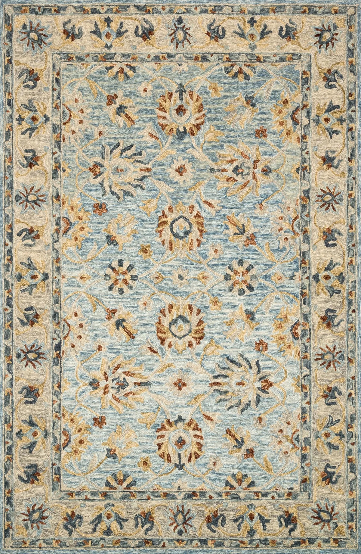 Loloi Victoria Vk-18 Lt. Blue / Natural Rugs - main flat