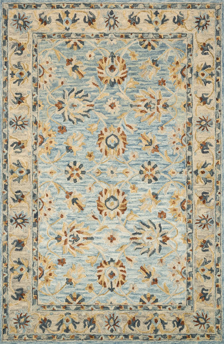 Loloi Victoria Vk-18 Lt. Blue / Natural Rugs - main flat