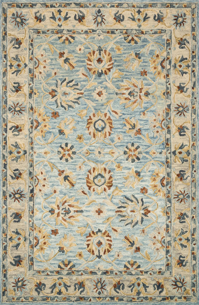 Loloi Victoria Vk-18 Lt. Blue / Natural Rugs - main flat