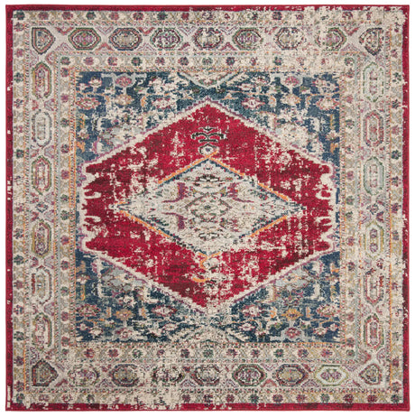 Safavieh Monaco 6'-7" x 6'-7" Rug in Ivory / Red