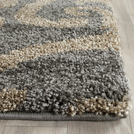 Safavieh Florida Shag 8'-0" x 10'-0" Rug in Grey / Beige
