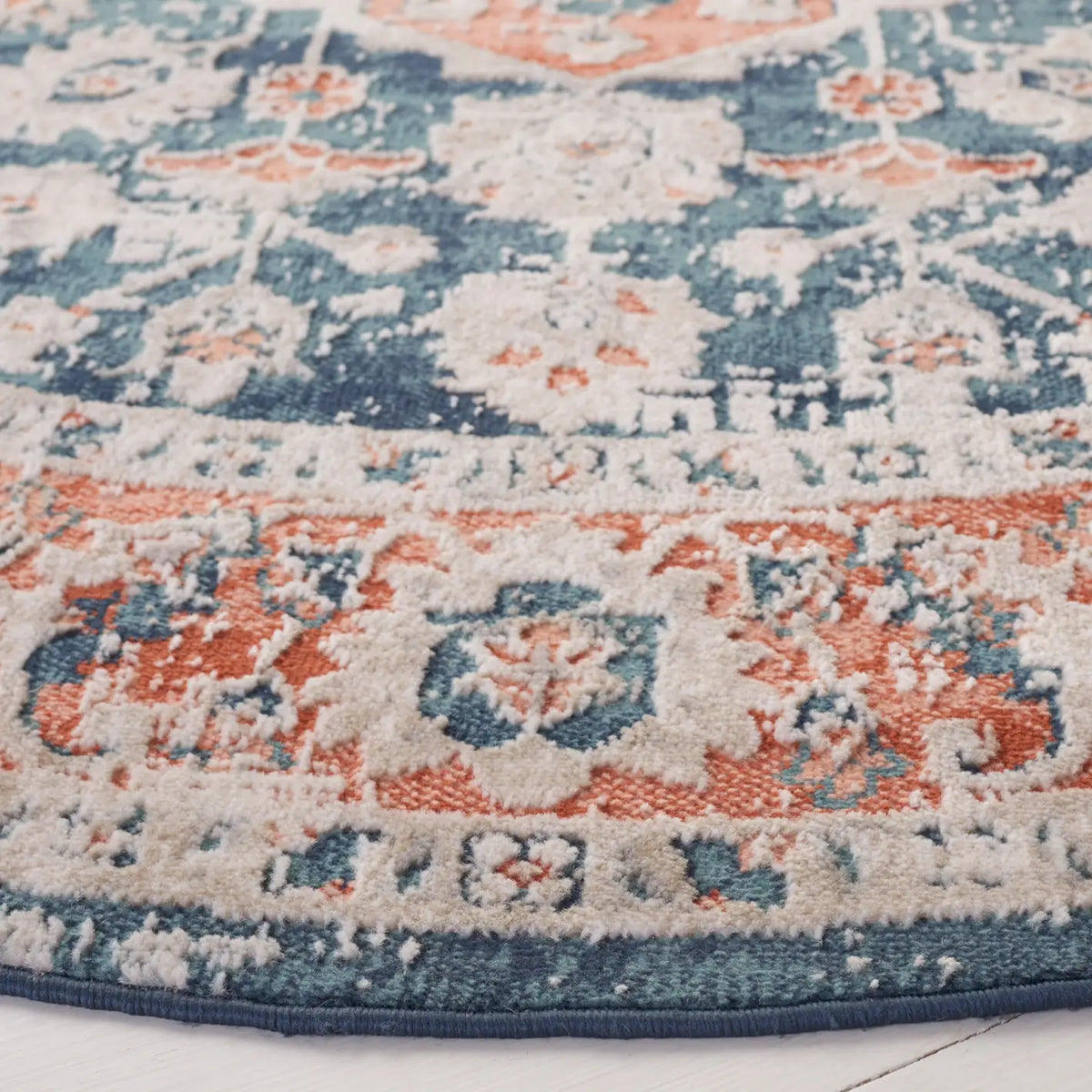 Safavieh Madison 800 6'-7" x 6'-7" Rug in Navy / Rust