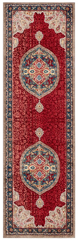 Safavieh Kashan 2'-6" x 10'-0" Rug in Red / Blue
