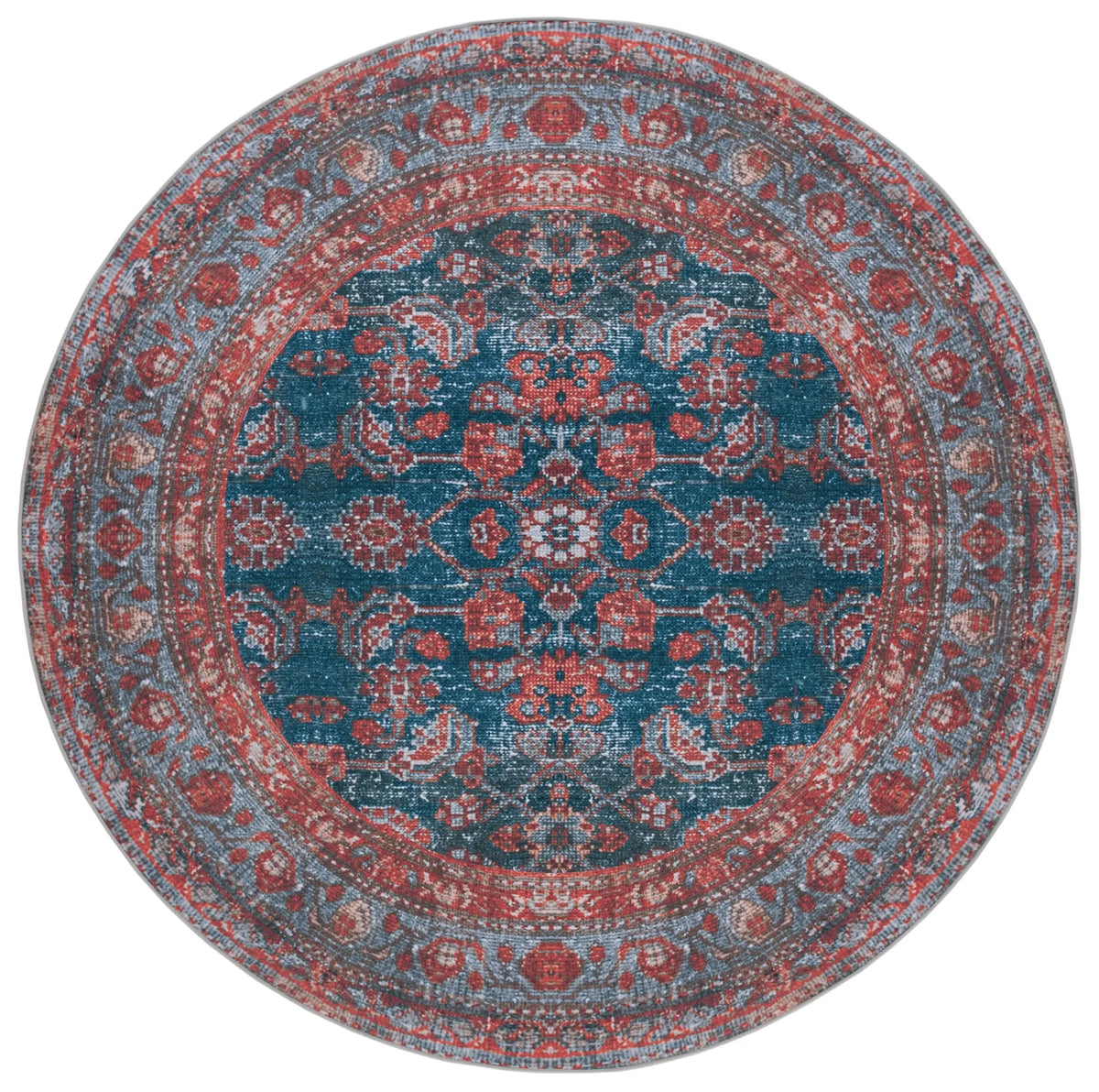 Safavieh Tucson 6'-0" x 6'-0" Rug in Blue / Rust