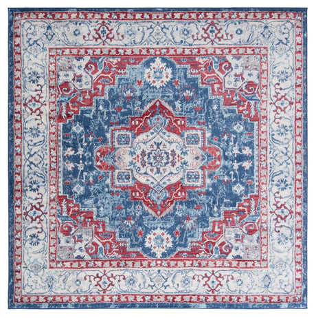 Safavieh Brentwood 6'-7" x 6'-7" Rug in Navy / Red