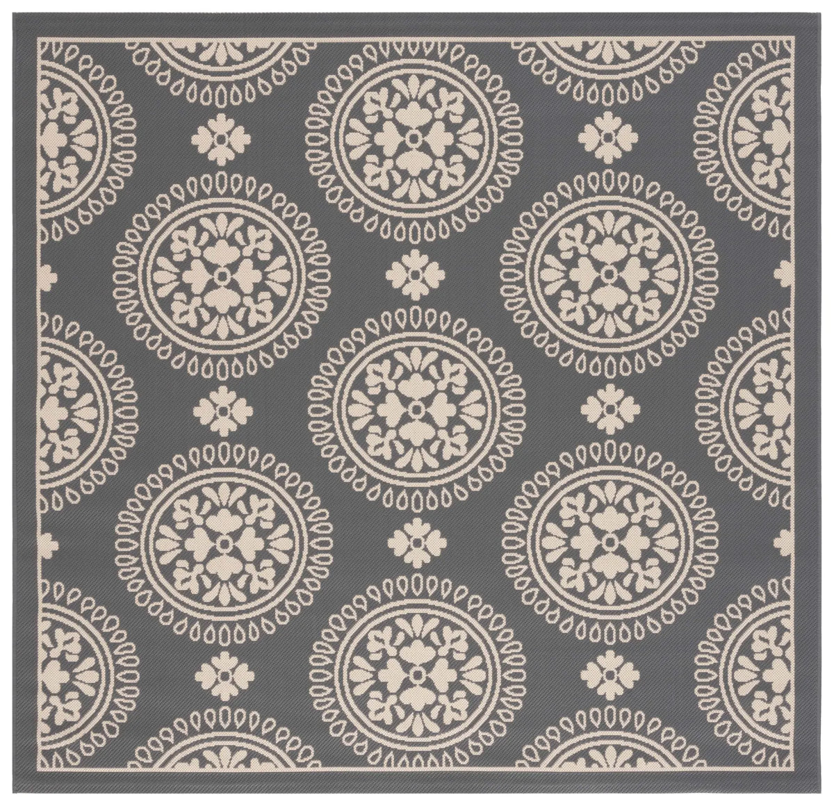 Safavieh Courtyard 6'-7" x 6'-7" Rug in Grey