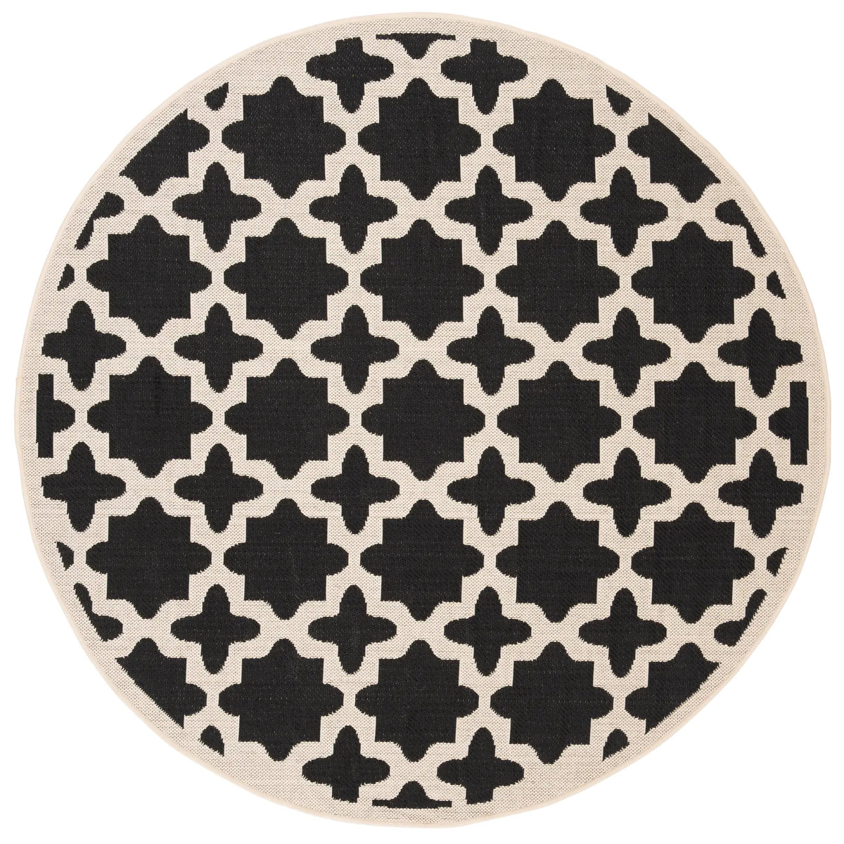 Safavieh Courtyard 5'-3" x 5'-3" Rug in Black / Beige