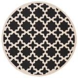 Safavieh Courtyard 5'-3" x 5'-3" Rug in Black / Beige