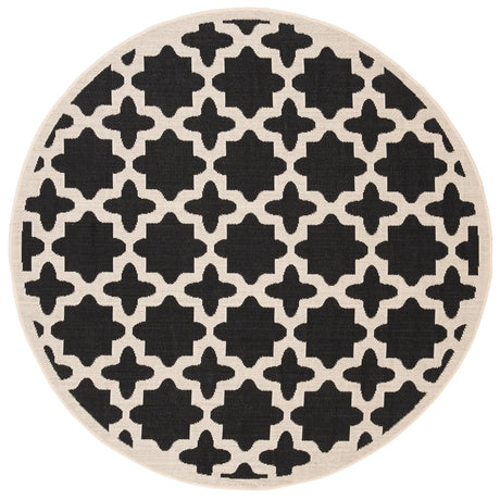 Safavieh Courtyard 5'-3" x 5'-3" Rug in Black / Beige