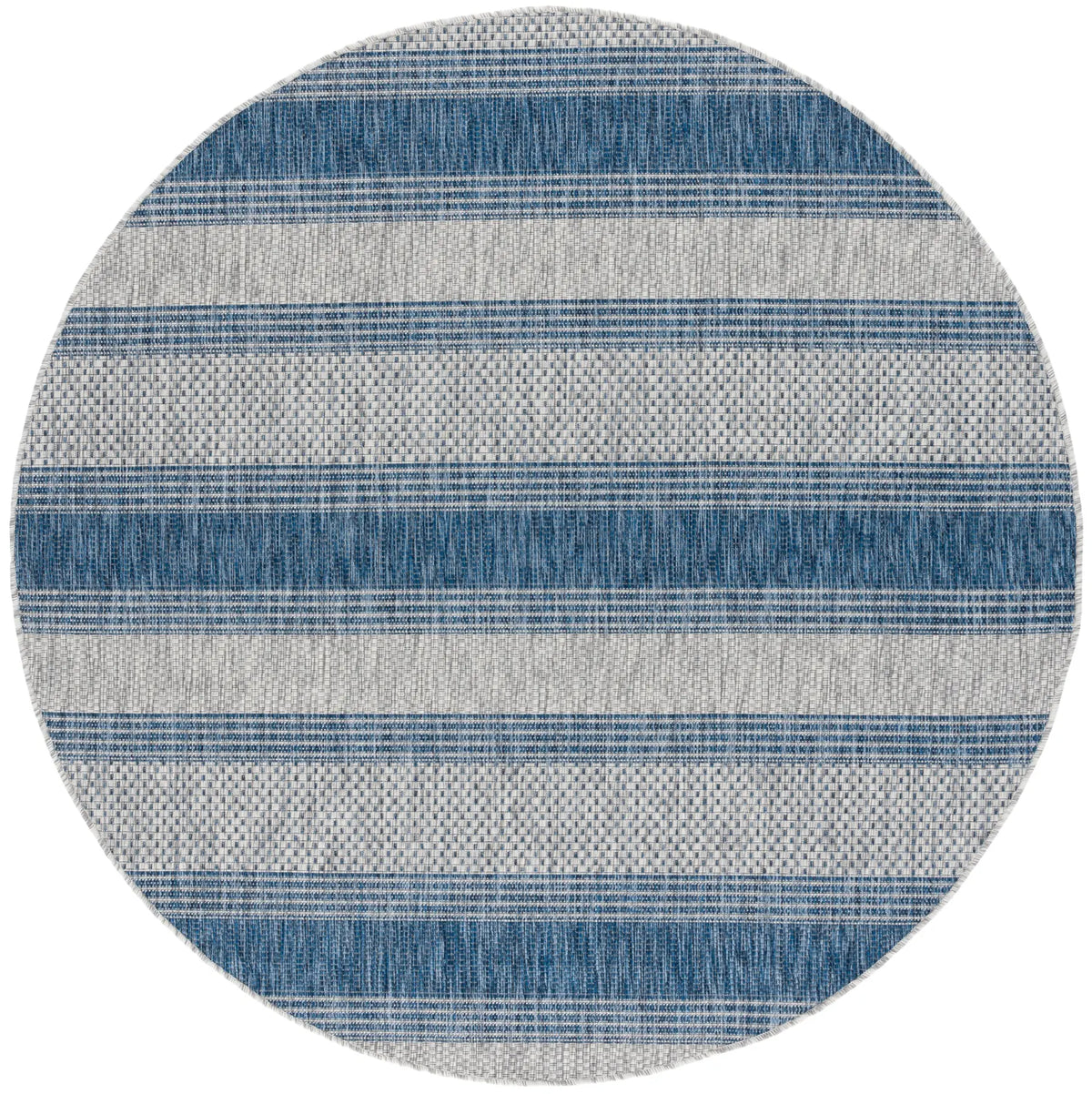 Safavieh Courtyard 5'-3" x 5'-3" Rug in Grey / Navy