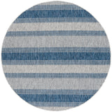 Safavieh Courtyard 5'-3" x 5'-3" Rug in Grey / Navy