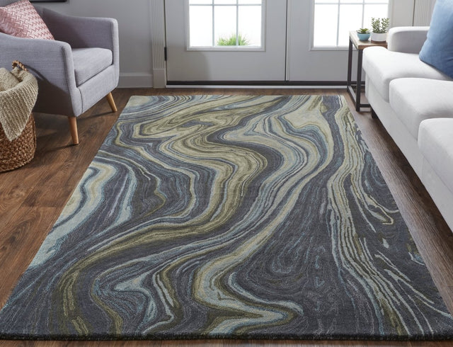 Feizy Amira 8631F Green/Gray Rugs.