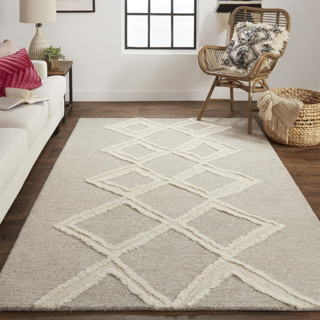 Feizy Anica 8009F Taupe/Ivory Rugs.