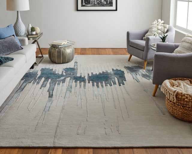 Feizy Anya Any8882F Ivory/Blue/Gray Rug.