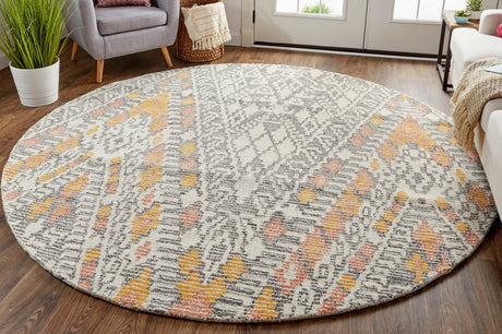 Feizy Arazad 8476F Gray/Orange Rugs.