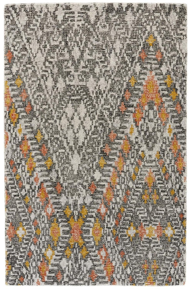 Feizy Arazad 8476F Gray/Orange Rugs.