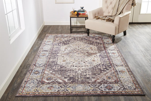 Feizy Armant 3907F Gray/Purple Rugs.