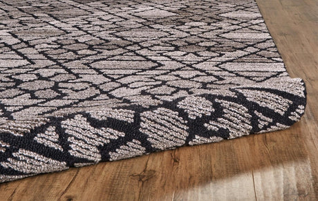 Feizy Asher 8766F Gray/Black Rugs.