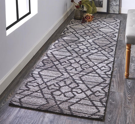 Feizy Asher 8766F Gray/Black Rugs.