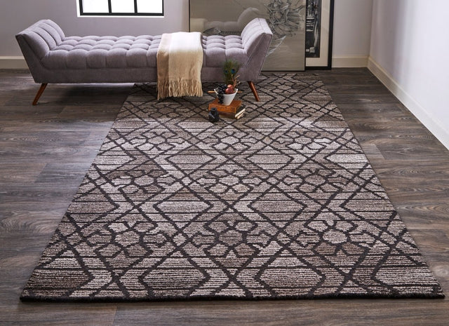 Feizy Asher 8766F Gray/Black Rugs.