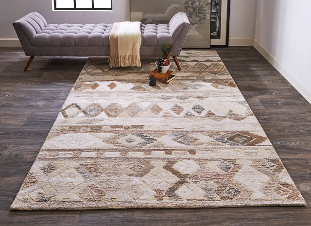 Feizy Asher 8770F Ivory/Brown Rugs.