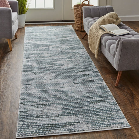 Feizy Atwell 3171F Teal/Teal Rugs.