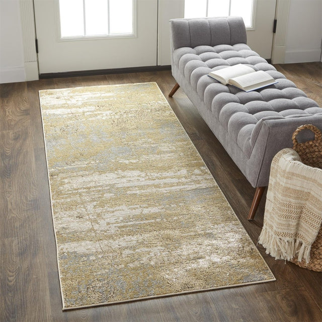 Feizy Aura 3567F Beige/Gold Rugs.