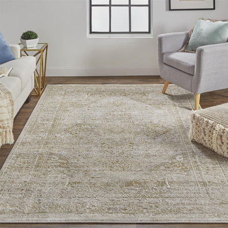 Feizy Aura 3734F Gold/Gray Rugs.