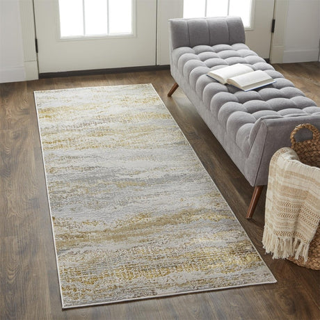 Feizy Aura 3735F Beige/Gold Rugs.