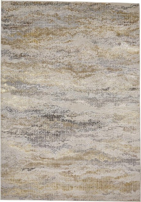 Feizy Aura 3735F Beige/Gold Rugs.